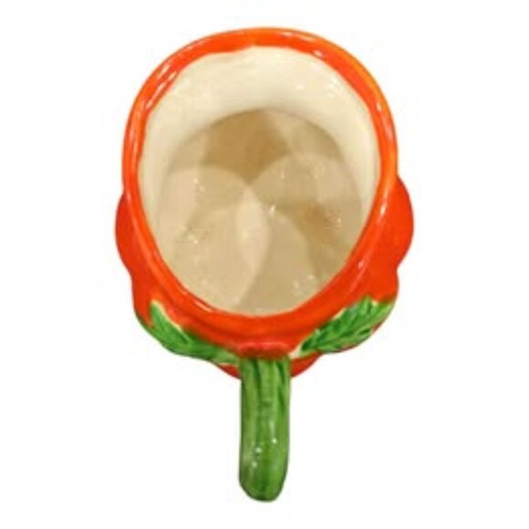 Japanese Orange-Red Tomato Pumpkin Maruhon Ware Creamer - Picture 2 of 3